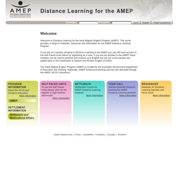 Distance Learning for the AMEP