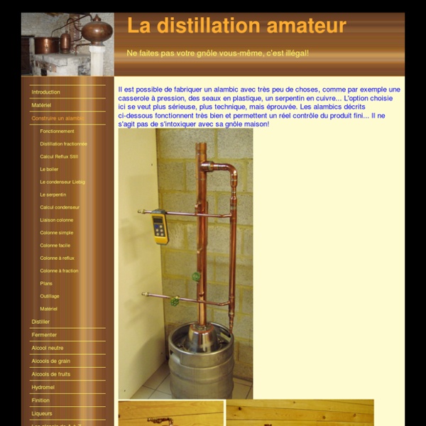 La distillation amateur Construire un alambic Pearltrees