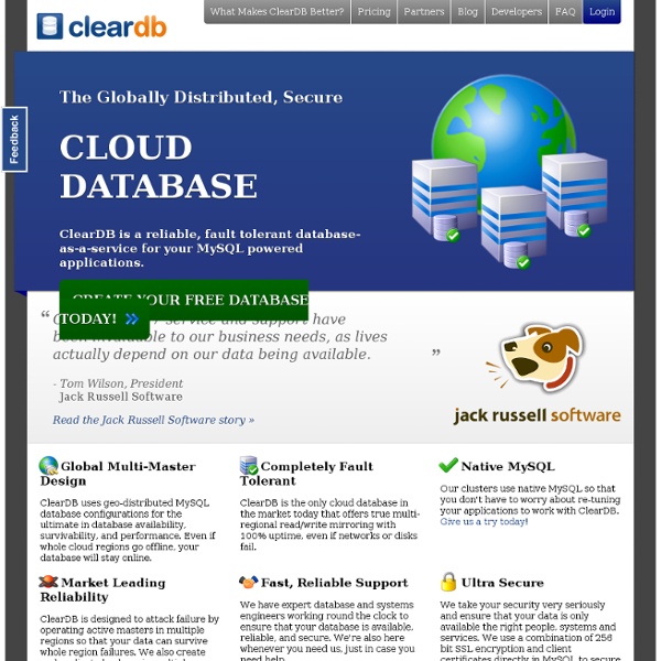 ClearDB.com - EC2 Powered MySQL Cloud Database Provider