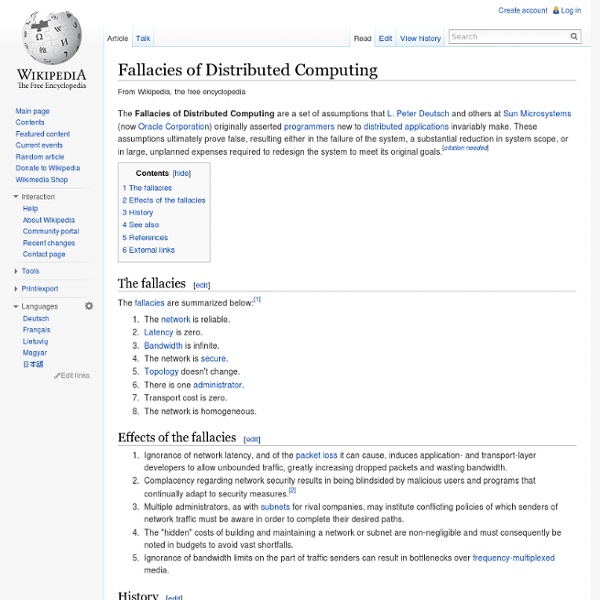 Fallacies of Distributed Computing