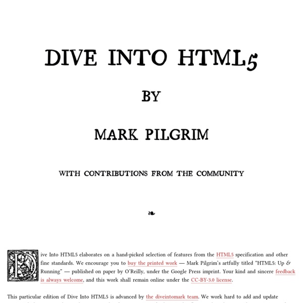 Dive Into HTML5