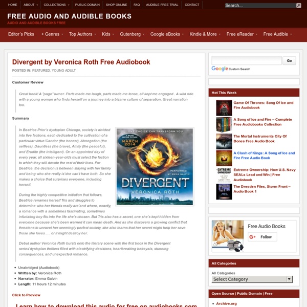Divergent by Veronica Roth Unabridged (Audiobook)
