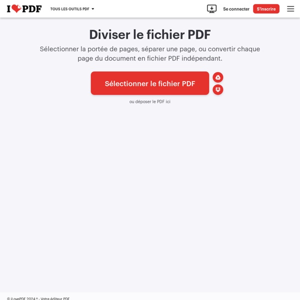 Divisez des fichiers PDF en ligne. Service gratuit pour diviser des fichiers PDF