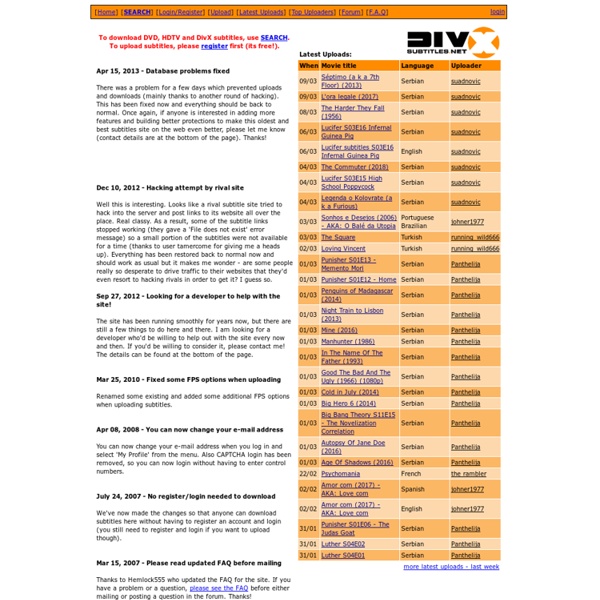 DivX SubTitles - Best place on the net for DivX, DVD and HDTV subtitles!
