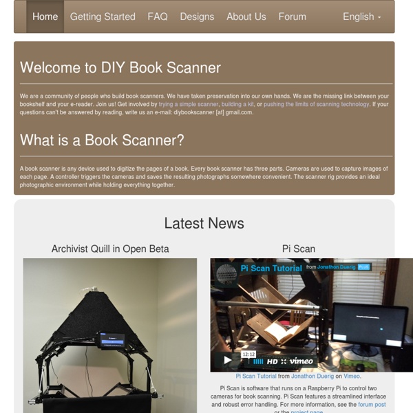 A forum dedicated to book scanning, open source, DIY digitization.