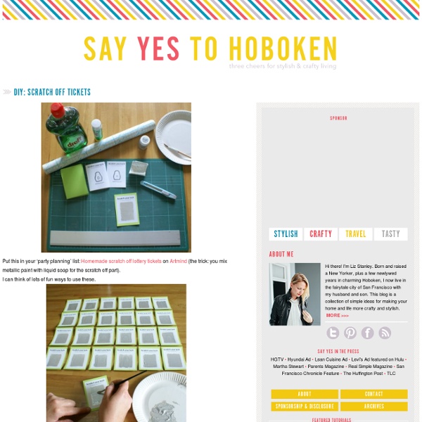 Say YES! to hoboken: DIY: Scratch Off Tickets