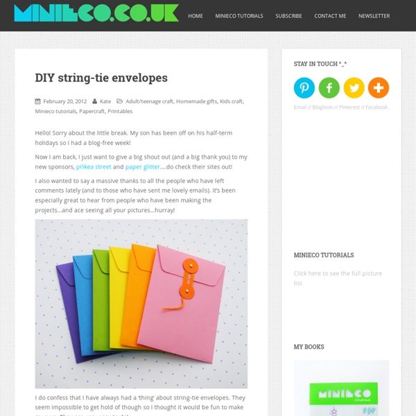 DIY stringtie envelopes Pearltrees