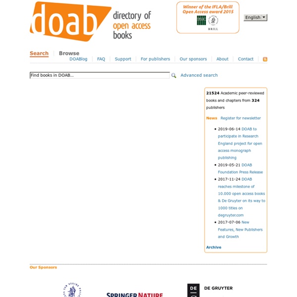 DOAB: Directory of Open Access Books (Humanities)