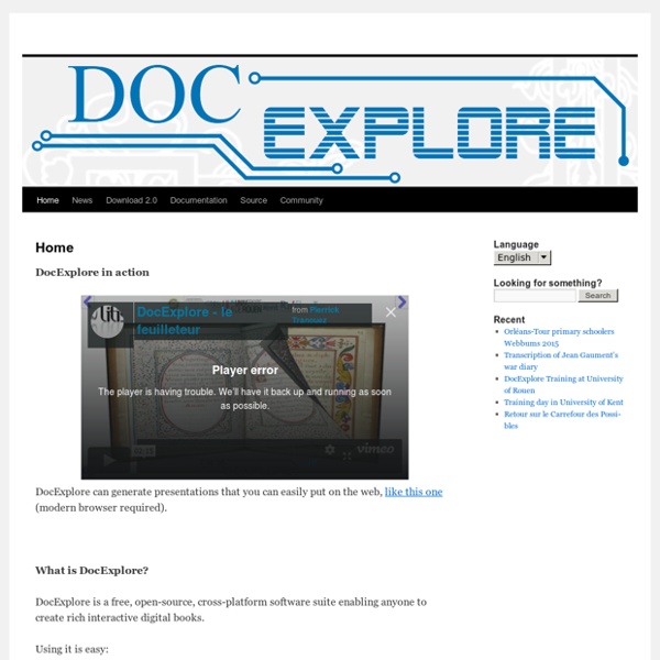 DocExplore - Création de livres numériques interactifs