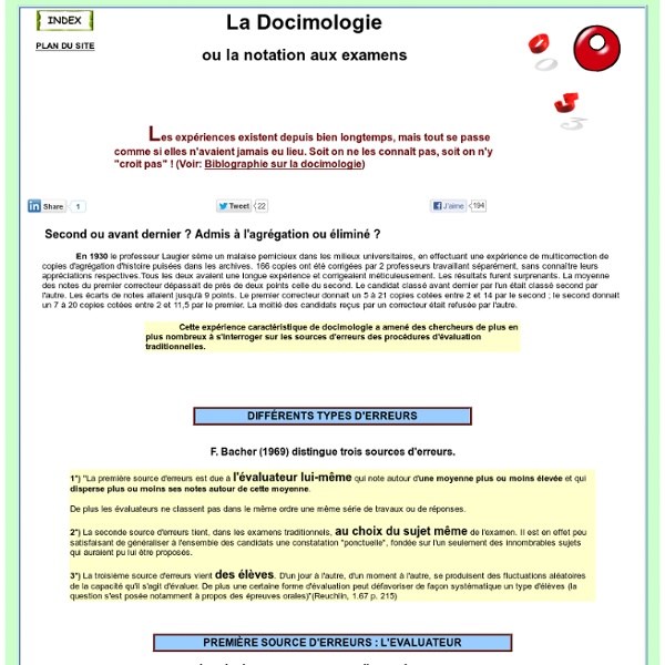 La docimologie science de l&#039;évaluation