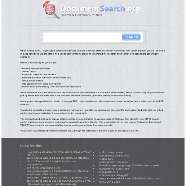 Free Document Search Engine, Read or Download PDF Manual, eBooks, Files - DocumentSearch.org