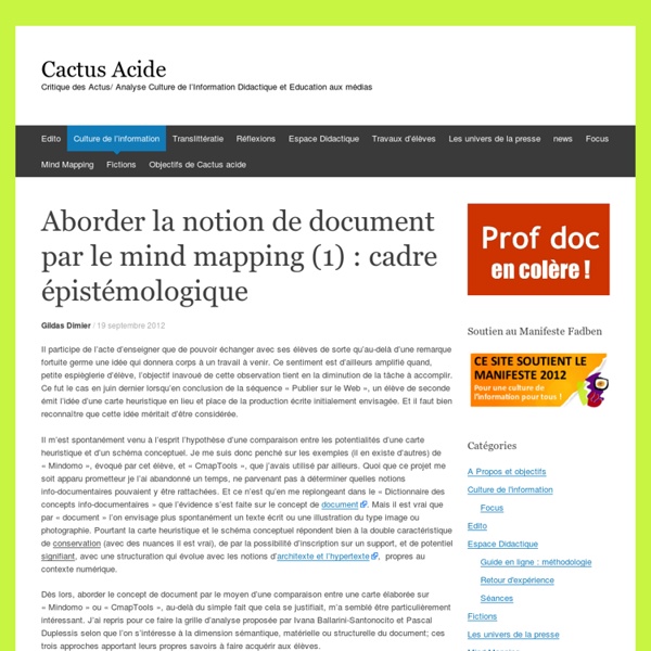 Aborder la notion de document par le mind mapping (1)