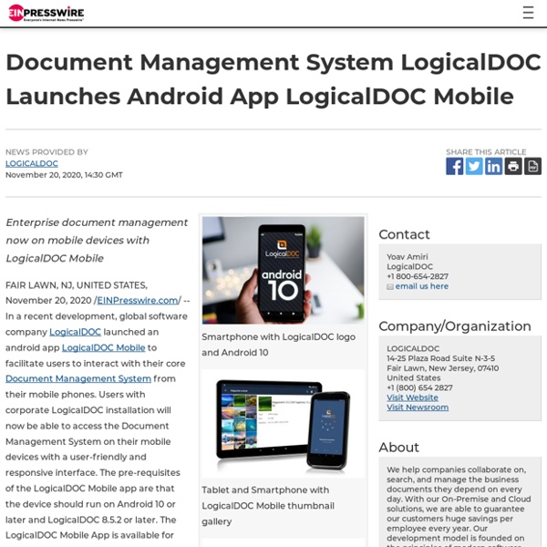 Document Management System LogicalDOC Launches Android App LogicalDOC Mobile