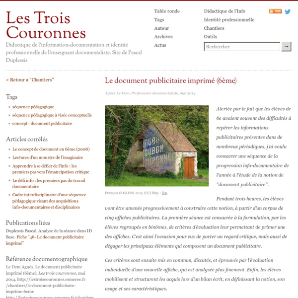 Le document publicitaire imprimé (6ème)
