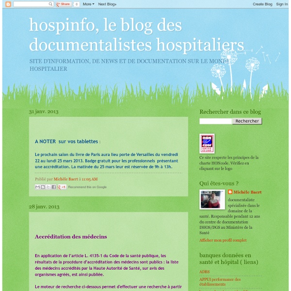Hospinfo, le blog des documentalistes hospitaliers