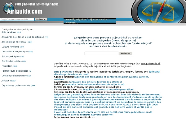 Annuaire et guide des sites internet juridiques (droit,documentation,avocats, juristes, experts,consultations...)