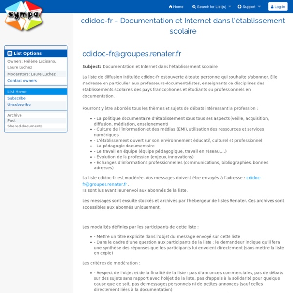 Cdidoc-fr - Documentation et Internet dans l'établissement scolaire