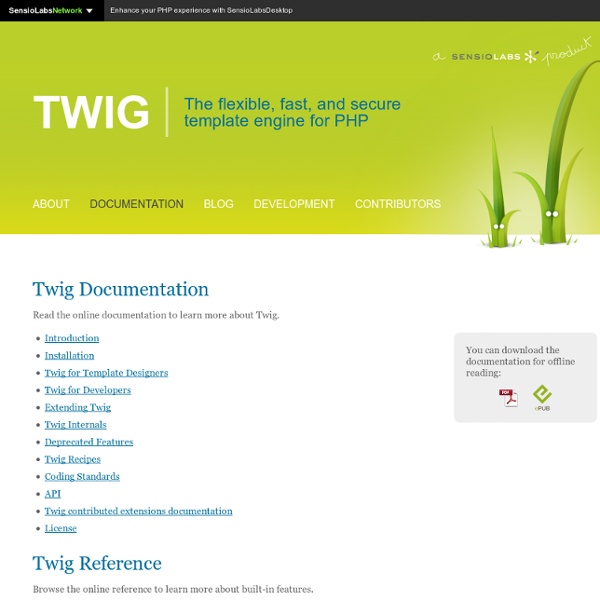 Documentation - Twig - The flexible, fast, and secure PHP template engine