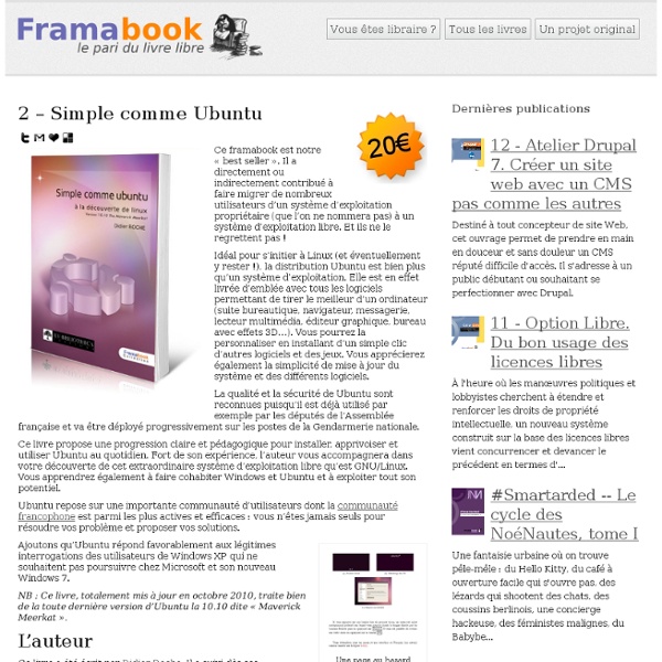 Simple comme Ubuntu - Linux - Livre sous licence libre - Documentation - Tutoriel - Framabook - Framasoft