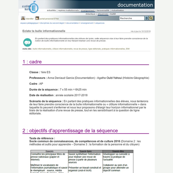 Documentation - Eclate ta bulle informationnelle