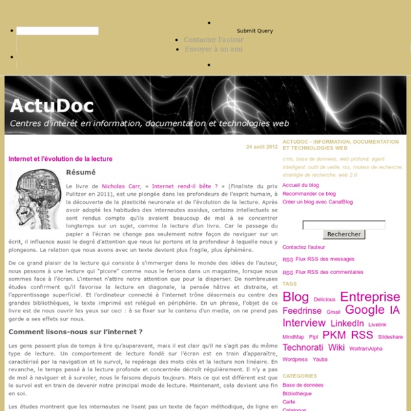 ActuDoc - interests in information, documentation and web techno