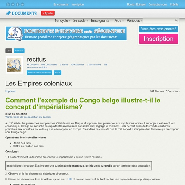 Comment l'exemple du Congo belge illustre-t-il le concept d'impérialisme ? : utilisation d'un outil de mind mapping numérique