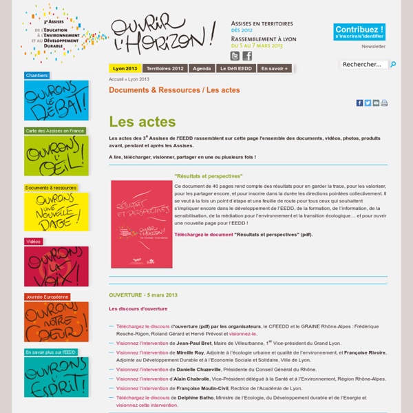 Documents & Ressources / Les actes