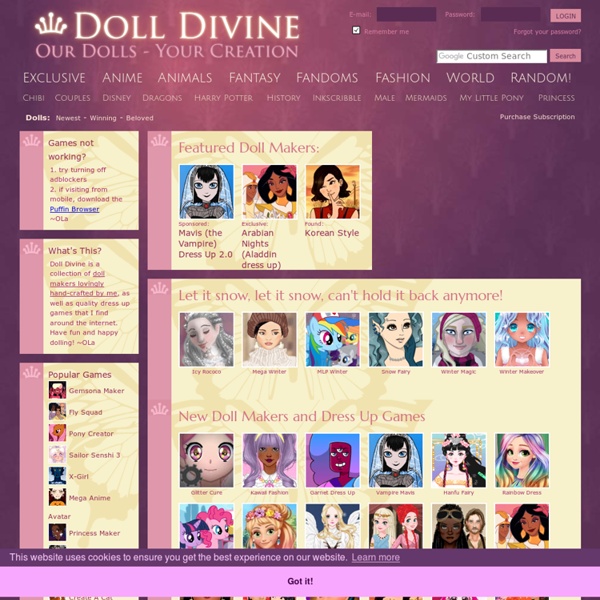 Dress up games, doll makers and character creators with the