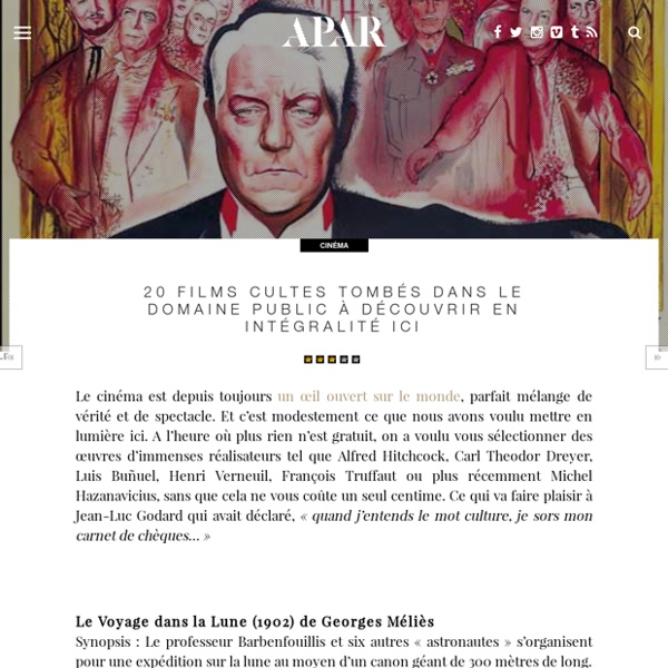 20 films cultes tombés dans le domaine public à découvrir en intégralité ici (je "12
