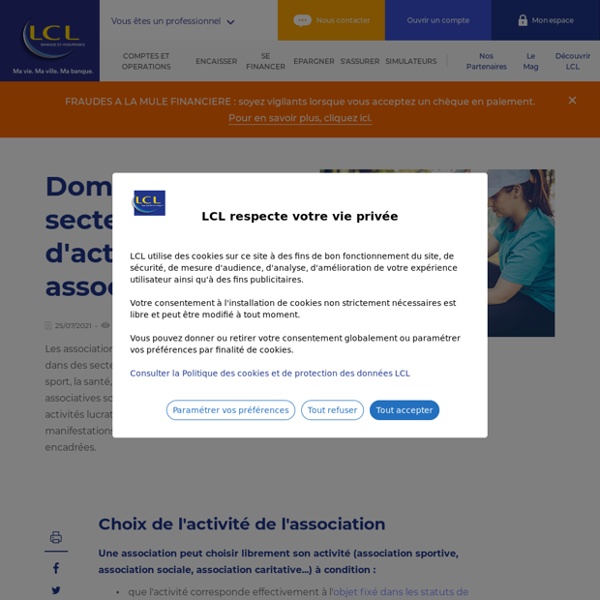 Domaines et secteurs d'activité des associations - LCL