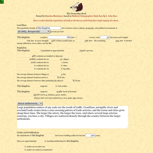 The Domesday Book - Medieval Demographics Made Easy