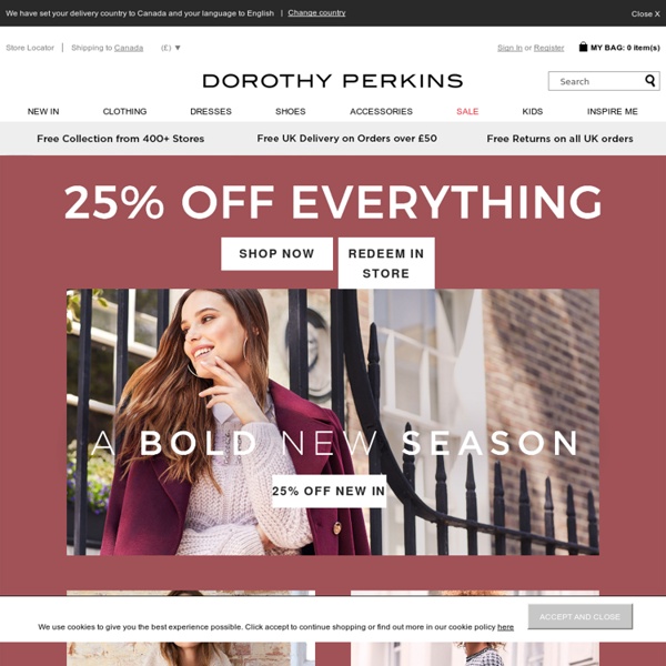 Dorothy Perkins - Womens Clothing - Womens Fashion: Dresses, Maternity Clothes and Womens Shoes to buy online
