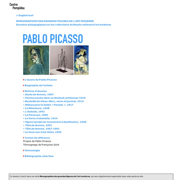 Dossier pédagogique : Pablo Picasso