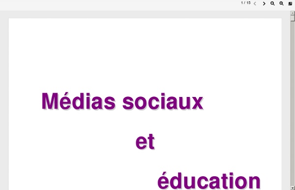 Médias sociaux (Dossier Eduscol)
