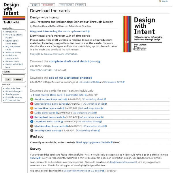 Download the cards - Design with Intent Toolkit
