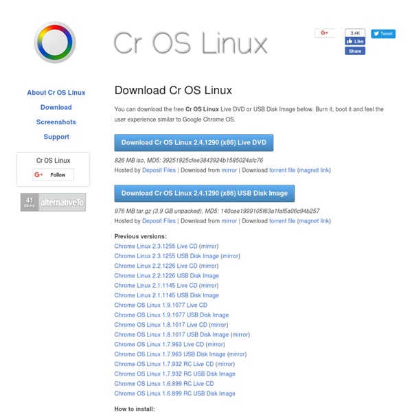 Download Cr OS Linux - Chrome Plated OS