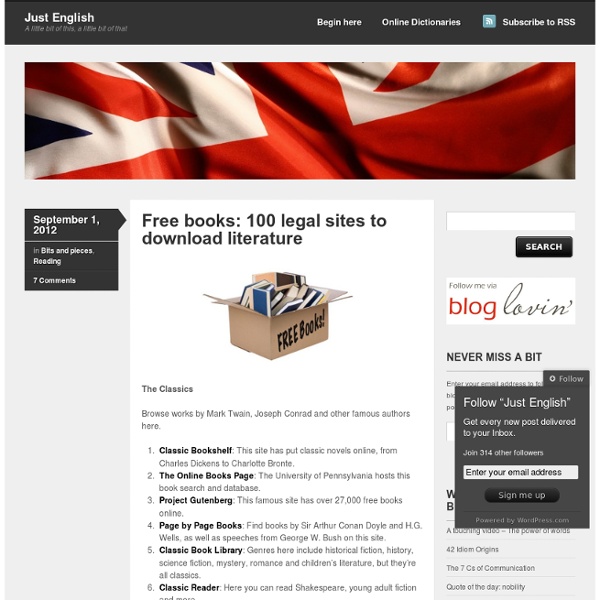 Free books: 100 legal sites to download literature