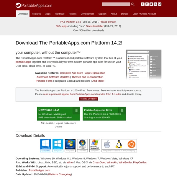 Download PortableApps.com Suite and Platform