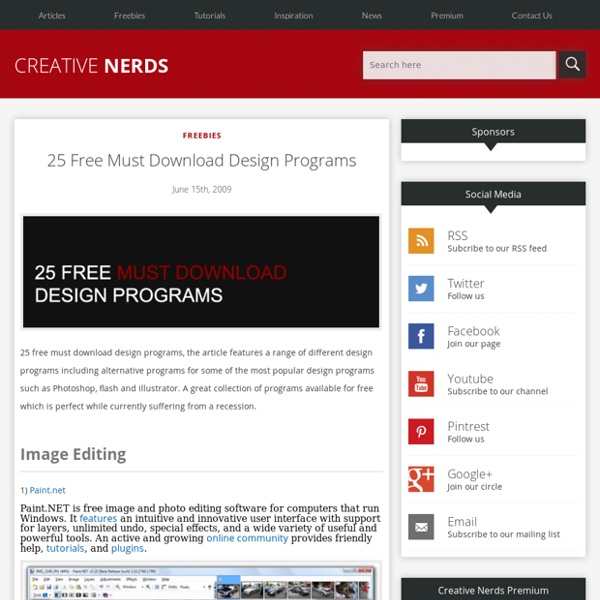 25 Free Must Download Design Programs