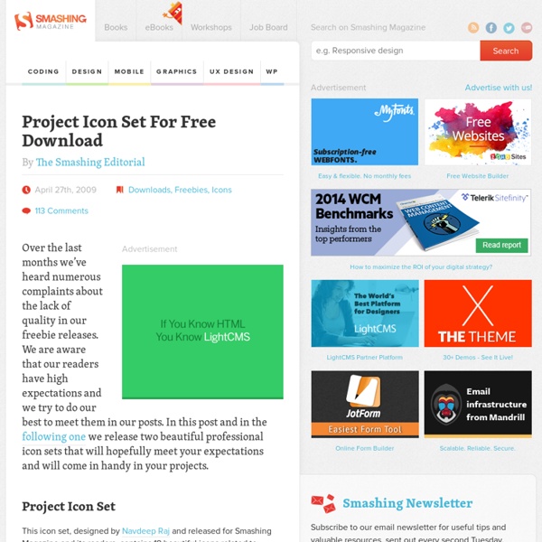 Project Icon Set For Free Download - Smashing Magazine
