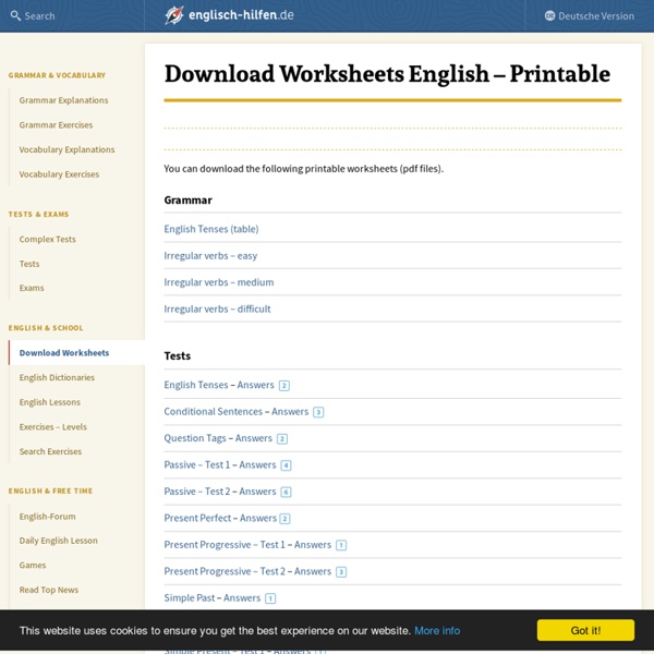 Download Worksheets English Printable