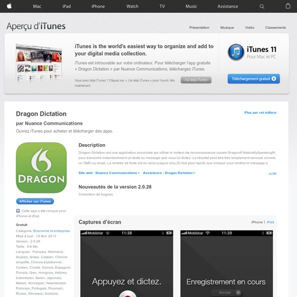 Dragon Dictation dans l’App Store