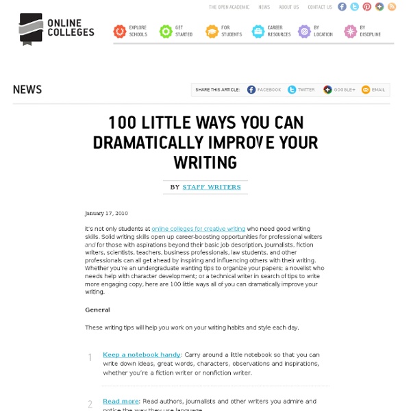 100 Little Ways You Can Dramatically Improve Your Writing