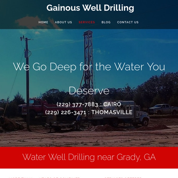 Water Well Drilling Services in Lowndes County, GA