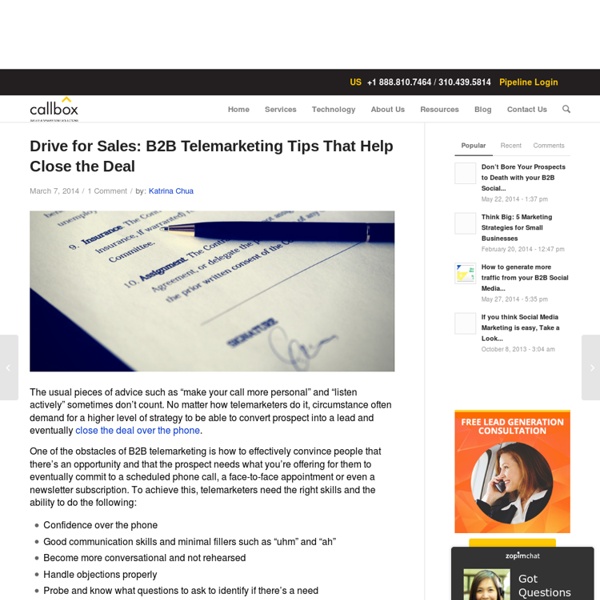 Drive for Sales: B2B Telemarketing Tips That Help Close the Deal