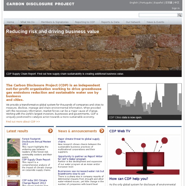 Carbon Disclosure Project - Global climate change reporting system