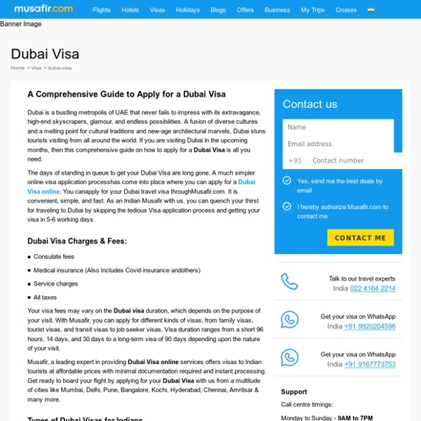Dubai Visa – Check Documents to apply Dubai Visa Online - Musafir