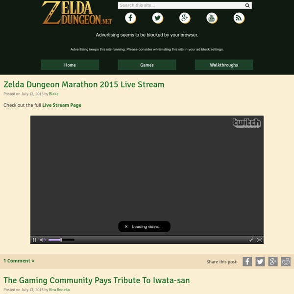 Zelda Dungeon - Legend of Zelda Walkthroughs, News, Guides, Videos, Music, Media, and More