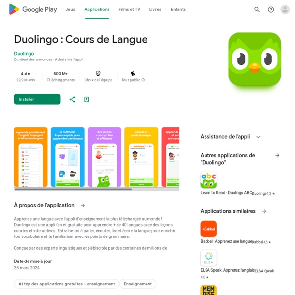 Duolingo - Apprendre une langue gratuitement – Applications sur Google Play
