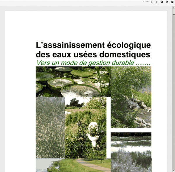 L’assainissement écologiquedes eaux usées domestiques